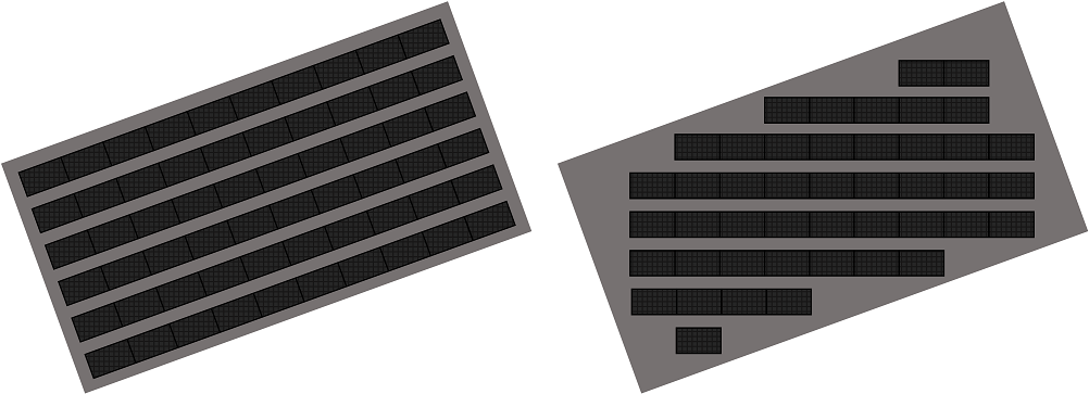 Flat roof solar layouts