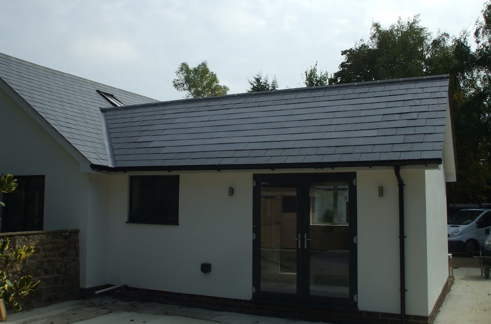 Solar tiles GB-Sol PV Slate on cottage