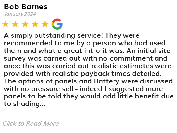 Bob Barnes - Spirit Energy Solar and Battery - Google Review