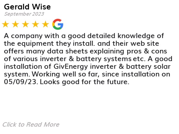 Gerald Wise - Spirit Energy Solar and Battery - Google Review 17