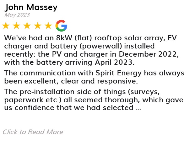 John Massey - Spirit Energy Solar and Battery - Google Review