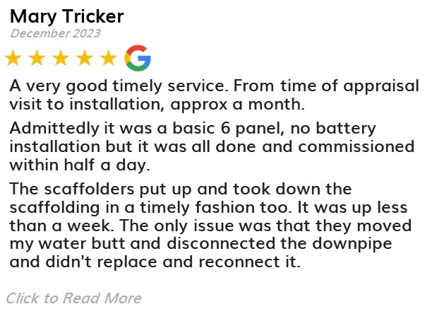 Mary Tricker - Spirit Energy Solar and Battery - Google Review