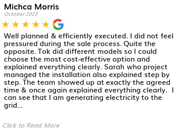 Micha Morris - Spirit Energy Solar and Battery - Google Review