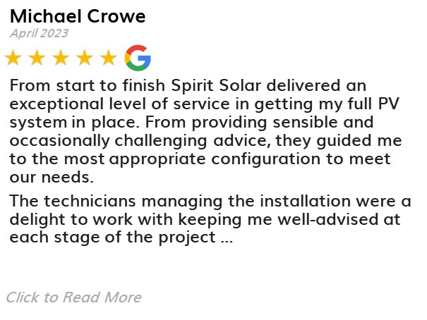 Michael Crowe - Spirit Energy Solar and Battery - Google Review
