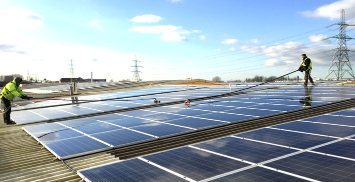 Solar panel cleaning