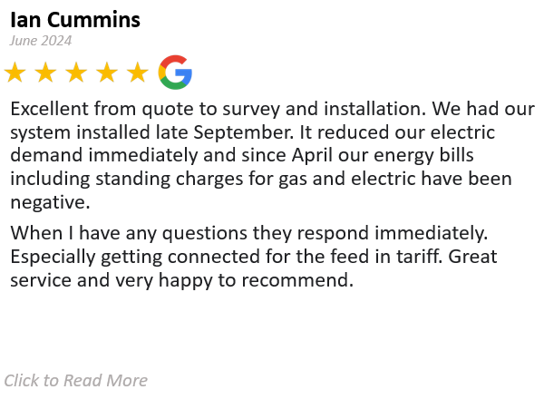 Ian Cummins - Spirit Energy Solar and Battery - Google Review