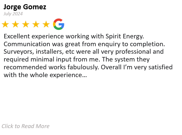 Jorge Gomez - Spirit Energy Solar and Battery - Google Review